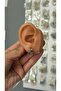 Mod Pattern Steel Locking Hoop Earrings - 2
