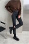 Women's Black Winter Elastic Flat Sole Casual Boots Zra01 - 3