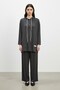 Women's Hooded Pants Set with Snap Detail on the Front - 14328Tks Black