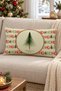 Christmas Themed Tree Patterned Velvet Throw Pillow Case 35X55 cm - Decorative Pillow Case - 5