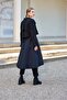 Structured Cape-Detail Midi Coat - 3