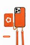 Hera iPhone 16 Pro Max Compatible Floral Magsafe Wallet, Crossbody Strap, Case Set of 3 Orange