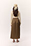 Crush Saten Skirt Etek Toprak - 6