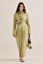 Linen Belted Shirt Dress Sand - 2