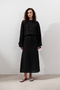 Linen Wide Tie Dress Black