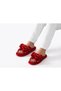 Gold Polka Dot Plush Home Slippers with Bow