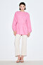 Beli Pile Detail Long Sleeve Bluz Pink