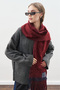 Striped Detailed Scarf Burgundy - 2