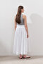 Tie Detail Wide Skirt Ecru - 7