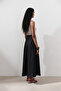 Linen Stitched Detail Skirt Black - 8