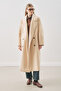 Double-Breasted Wool Coat Beige - 2