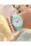 Suitable for Pool Sea Use Water Green Silicone Cord Girls' Digital Wristwatch + Daisy Bracelet - 2