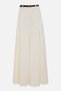 Cream Pleated Detailed Relaxed Cut Belted Trousers - 6