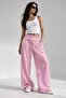 Three-Thread Ruffled Curved Camisole with Waist Pockets, Adjustable Elastic Ultra Loose Barrel Fit Baggy Pants/Sweatpants