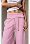 Three-Thread Ruffled Curved Camisole with Waist Pockets, Adjustable Elastic Ultra Loose Barrel Fit Baggy Pants/Sweatpants - 2