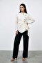 Cream Belt Detailed Buttoned Shirt - 3