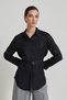 Black Waist Belt Long Sleeve Shirt