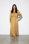 Mustard Button Detailed V-Neck Midi Dress - 2