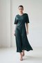 Emerald Collar Accessory Detailed Short Sleeve Long Dress - 2