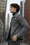 Men's Polo Collar Premium Gray Denim Jacket - 2