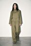 Olive Zippered Jacket and Relaxed Fit Drawstring Pants Set