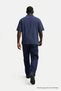 Men's Summer Oversized Navy Blue Linen Shirt - 6