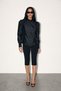 Black Ruffle and Button Detailed Long Sleeve Blouse
