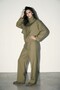 Olive Zippered Jacket and Relaxed Fit Drawstring Pants Set - 2