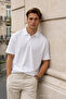 Men's Elite Comfort White Polo Neck T-Shirt - 5