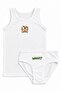 Cute Dog What Printed Girls' 2-Piece Undershirt Panties Set Cotton Ecru 2 Piece Underwear Set Gift Children's Undershirt Panties Set Ful-2Tkm-13-E - 2