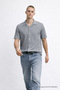 Men's Short Sleeve Stretchy Gray Loose Shirt - 2