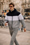 Men's Colorful Trendy Gray Zippered Raincoat - 2