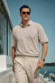 Men's Casual Comfortable Stone Polo Collar T-Shirt - 2