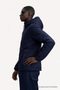 Men's Trend Zippered Navy Blue Raincoat & Windbreaker - 3