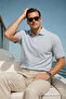 Men's Casual Comfortable Gray Polo Collar T-Shirt - 3