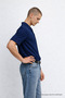 Men's Patterned Stretchy Cotton Pack Navy Blue Loose Fit Shirts - 3