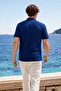 Men's Premium Comfort Blue Polo Collar t Shirt - 6