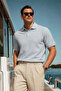Men's Casual Comfortable Gray Polo Collar T-Shirt