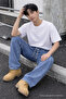 Men's Cotton Pack High Waist Loose Fit Navy Blue Jeans - 3