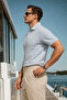 Men's Casual Comfortable Gray Polo Collar T-Shirt - 4