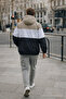 Men's Colorful Trendy White Zippered Raincoat - 6