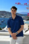 Men's Cotton Pack Short Sleeve Blue Polo Collar T-Shirt