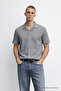 Men's Short Sleeve Stretchy Gray Loose Shirt