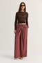 Women's Dusty Rose High Waist Pleated Detailed Pocketed Loose Trousers Dp261061 60286502 - 4