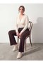 Women's Plus Size Spanish Leggings High Waist Elastic Brown Pants - 4