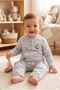 Baby Boy Set 100% Cotton 2 Yarn Whale and Ship Printed Top and Bottom Set (3-18 Months) - 2