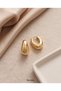 Gold Color Chunky Thick Stylish Hoop Earrings