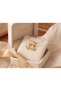 Gold Color Zircon Stone Interlocking Heart Dangle Hoop Earrings - 3