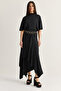 Women's Black Degaje Collar Blouse Asymmetrical Layered Skirt Set Dt261024 60286516