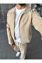 Ethnic Pattern Zipper Suit m Beige - 2